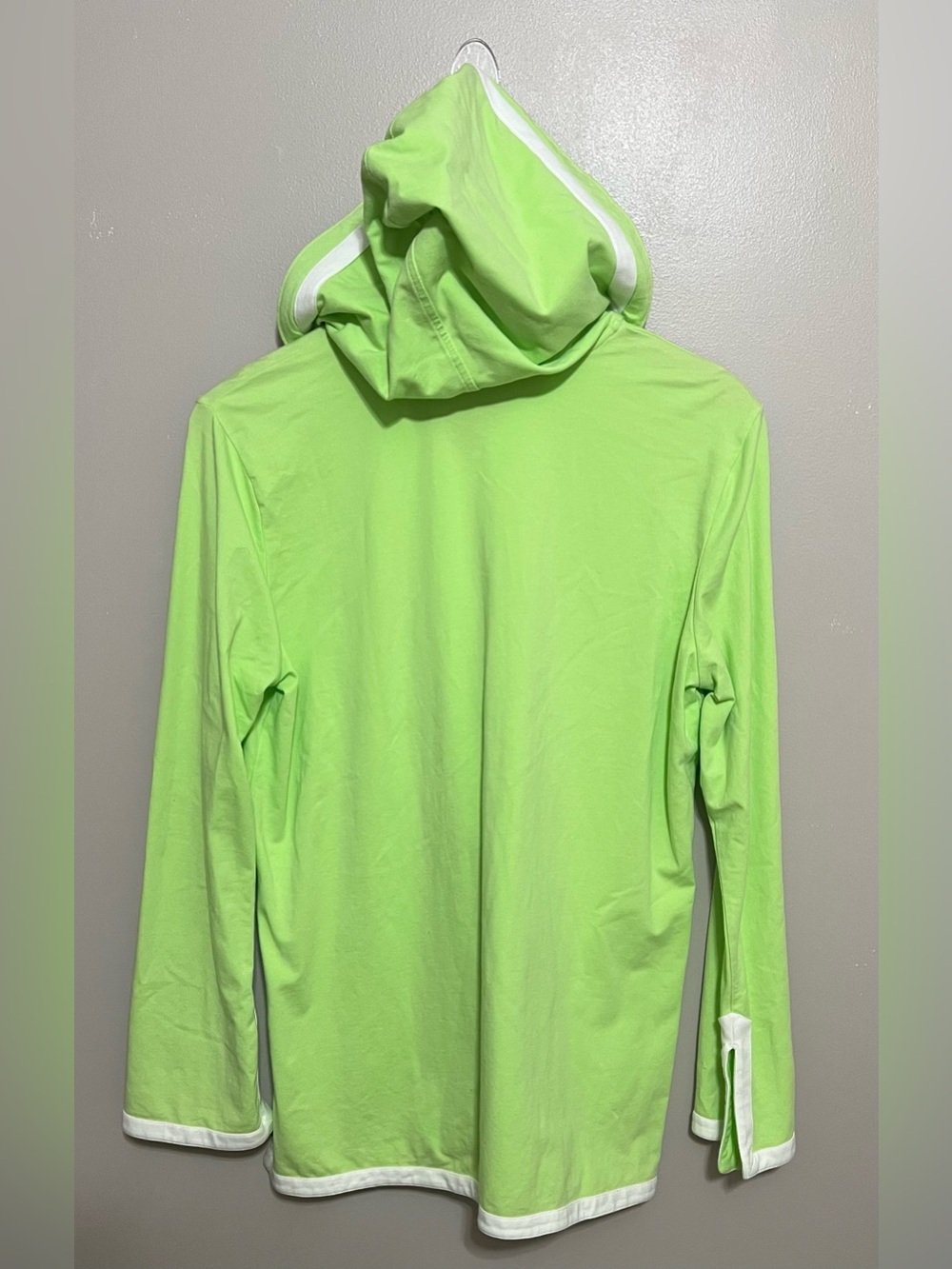 Lands' End Hooded Half Zip Split Cuff Sleeves Tunic Top Size 10-12 (Med) - Picture 6 of 8
